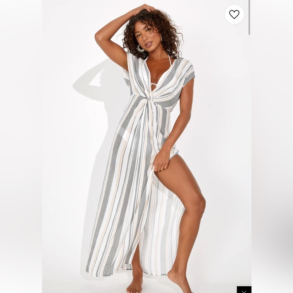Lulu's striped Coastal Grooves cover up Small